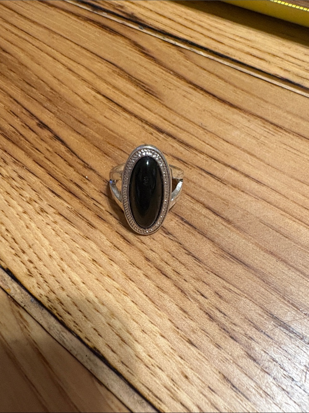 Sterling Silver Oval Black Onyx Ring